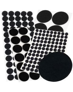 Almohadillas autoadhesivas de fieltro en negro, redondas, muchos tamaños, grosor 3,5 mm
