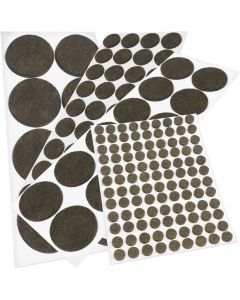Almohadillas autoadhesivas de fieltro en marrón, redondas, muchos tamaños, grosor 3,5 mm