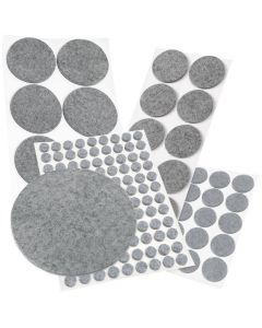 Almohadillas autoadhesivas de fieltro en gris, redondas, muchos tamaños, grosor 3,5 mm